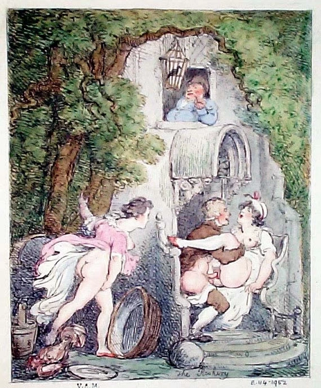 Thomas Rowlandson-180-Una coppia fa sesso su una porta